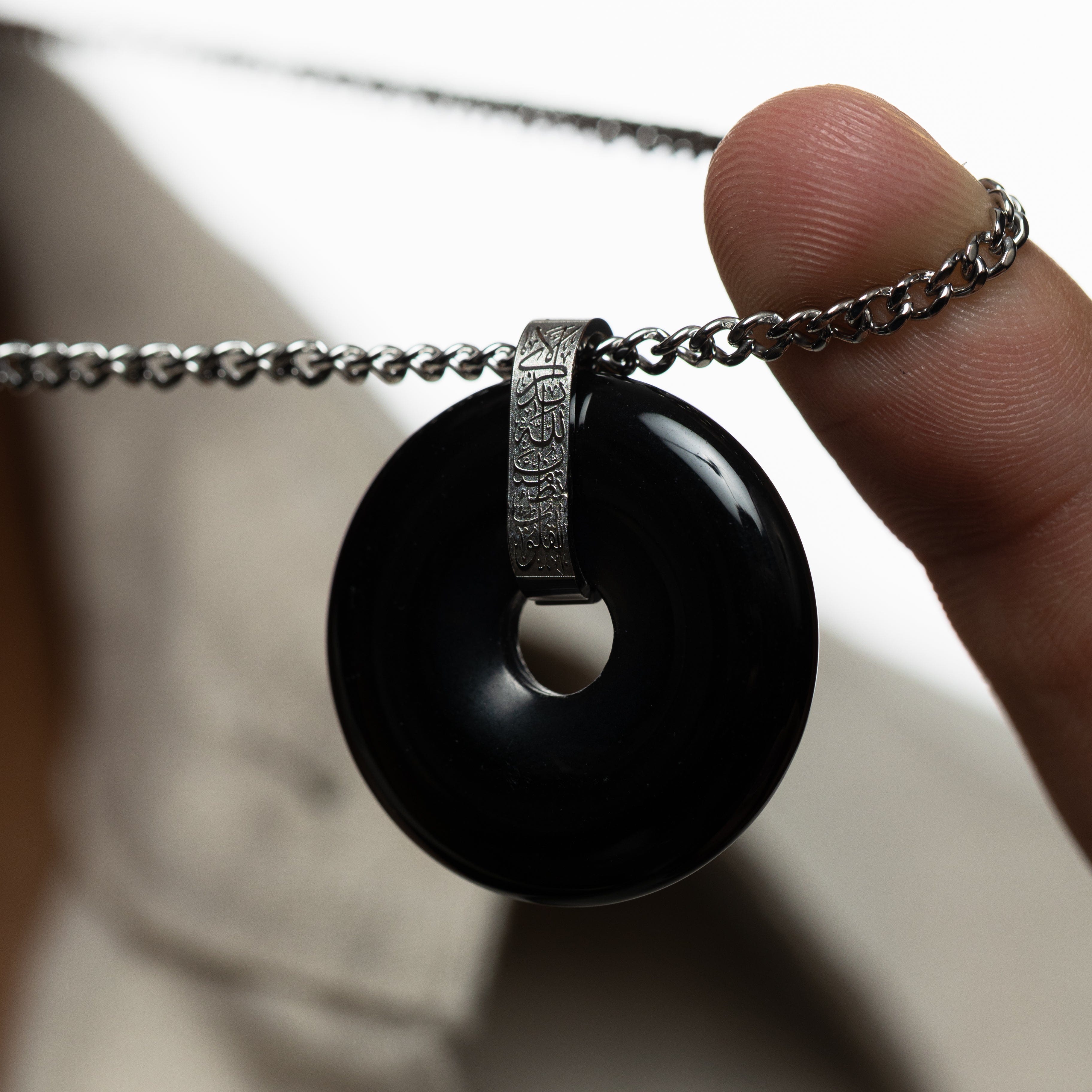 “Surely in the remembrance of Allah, hearts find comfort” Stone Necklace | Men