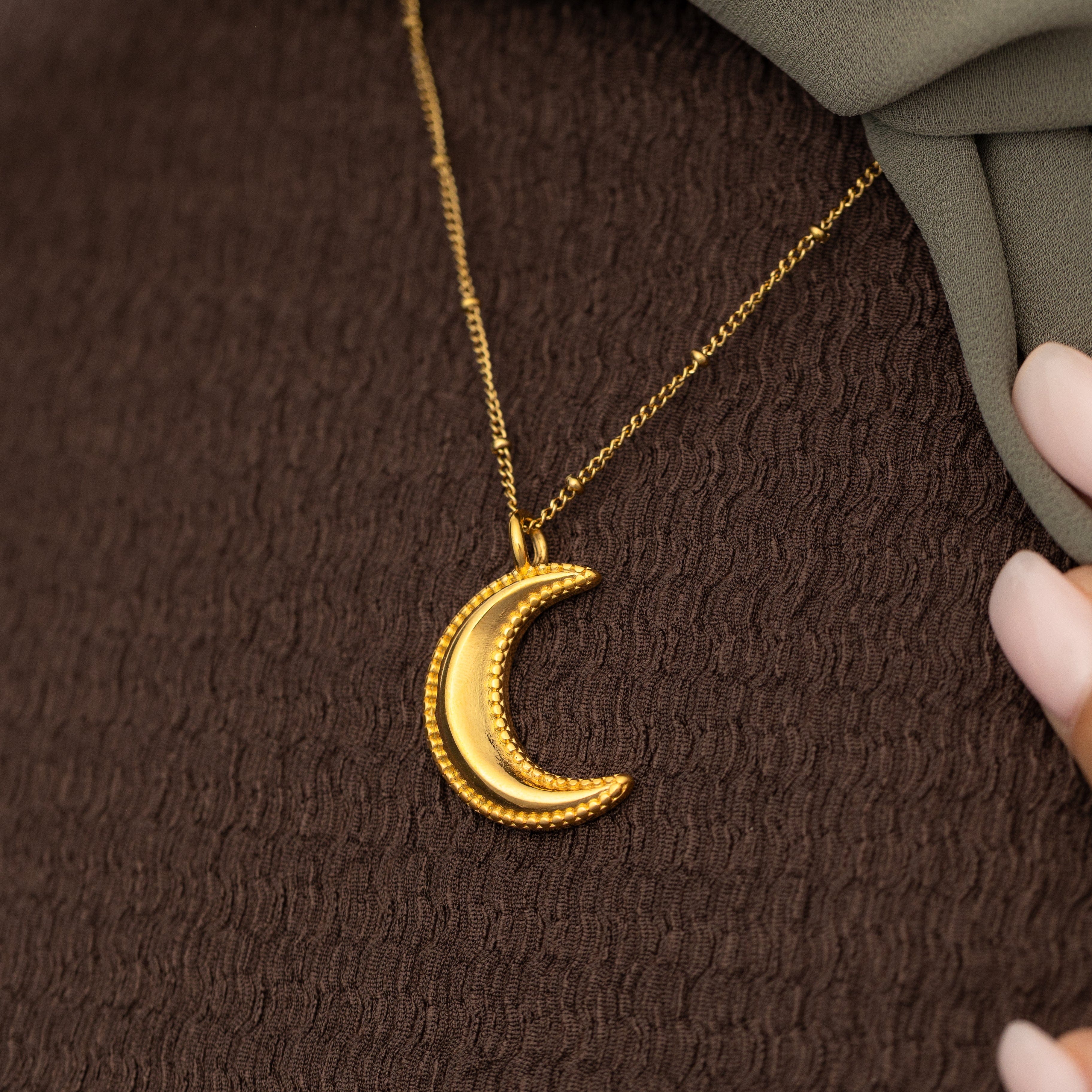 Dotted Crescent Necklace