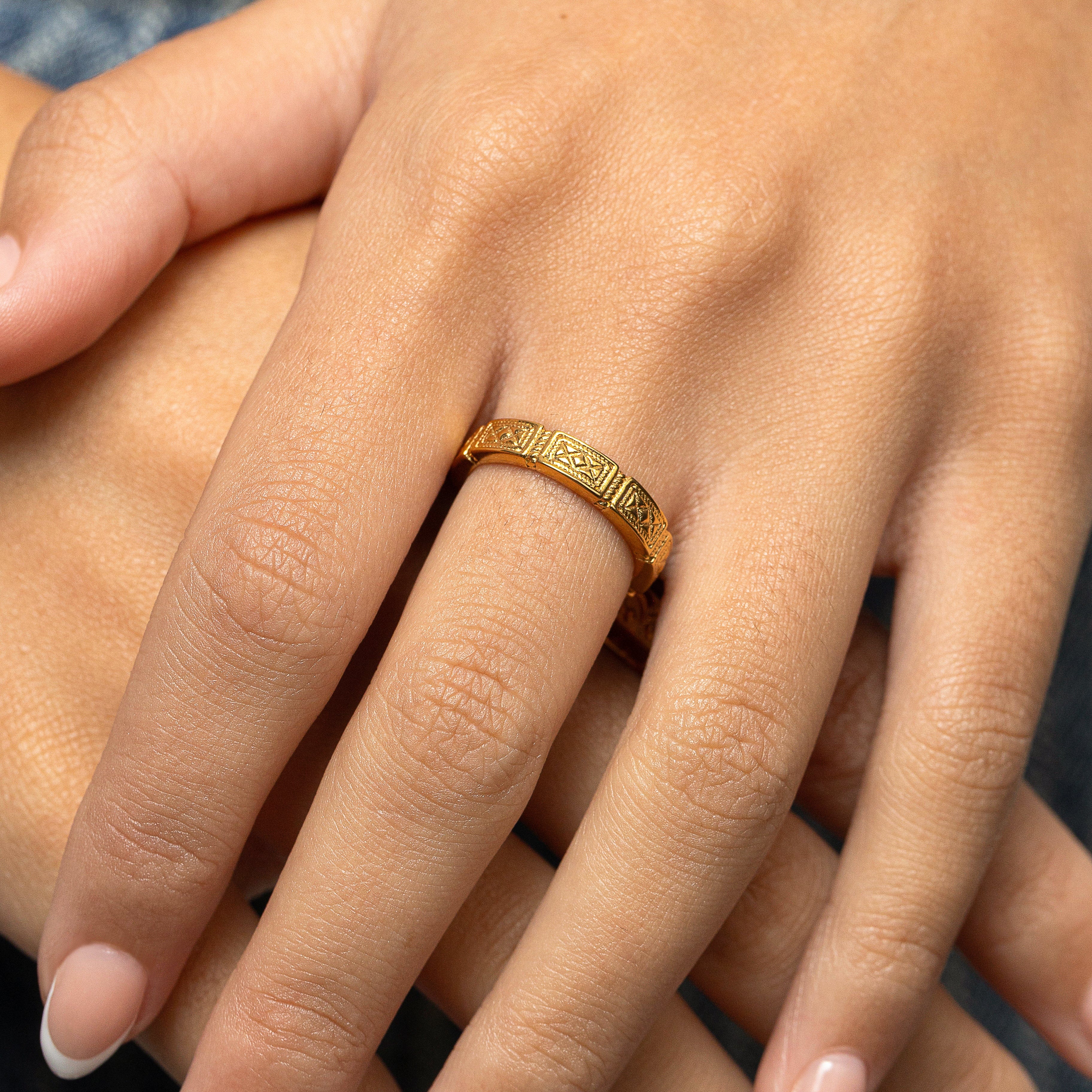 Damascus Tile Ring