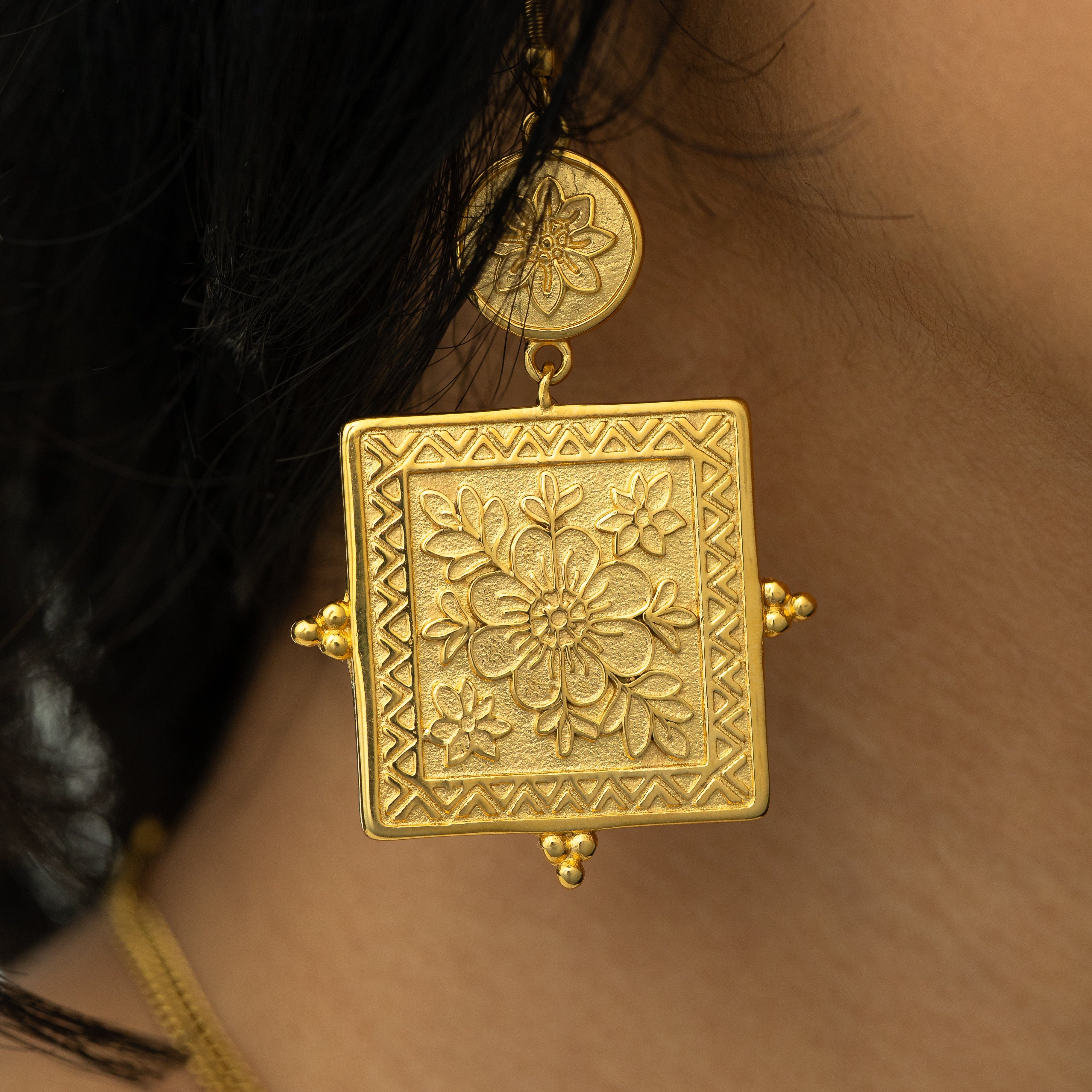 Mehndi Floral Earrings