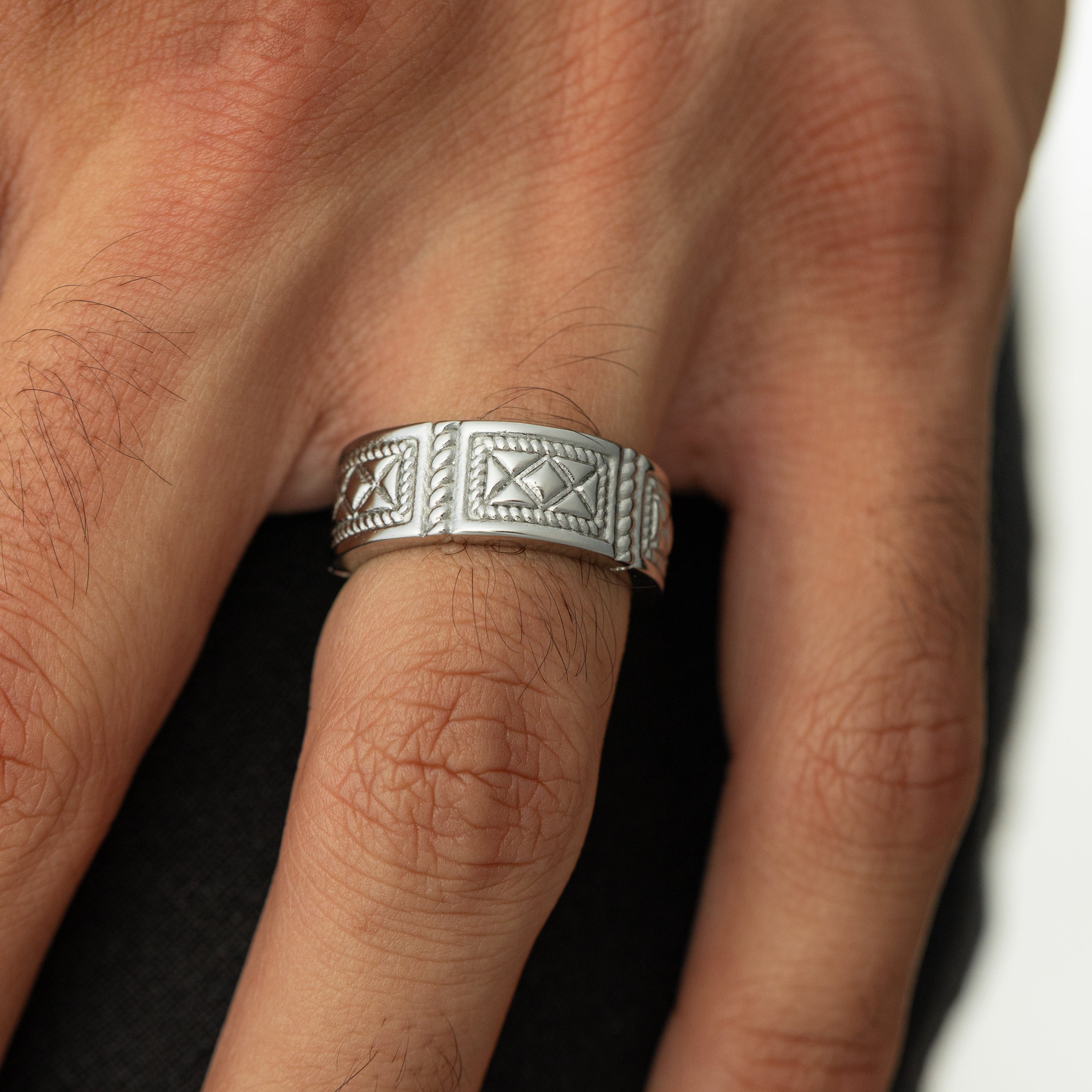 Damascus Tile Ring | Men