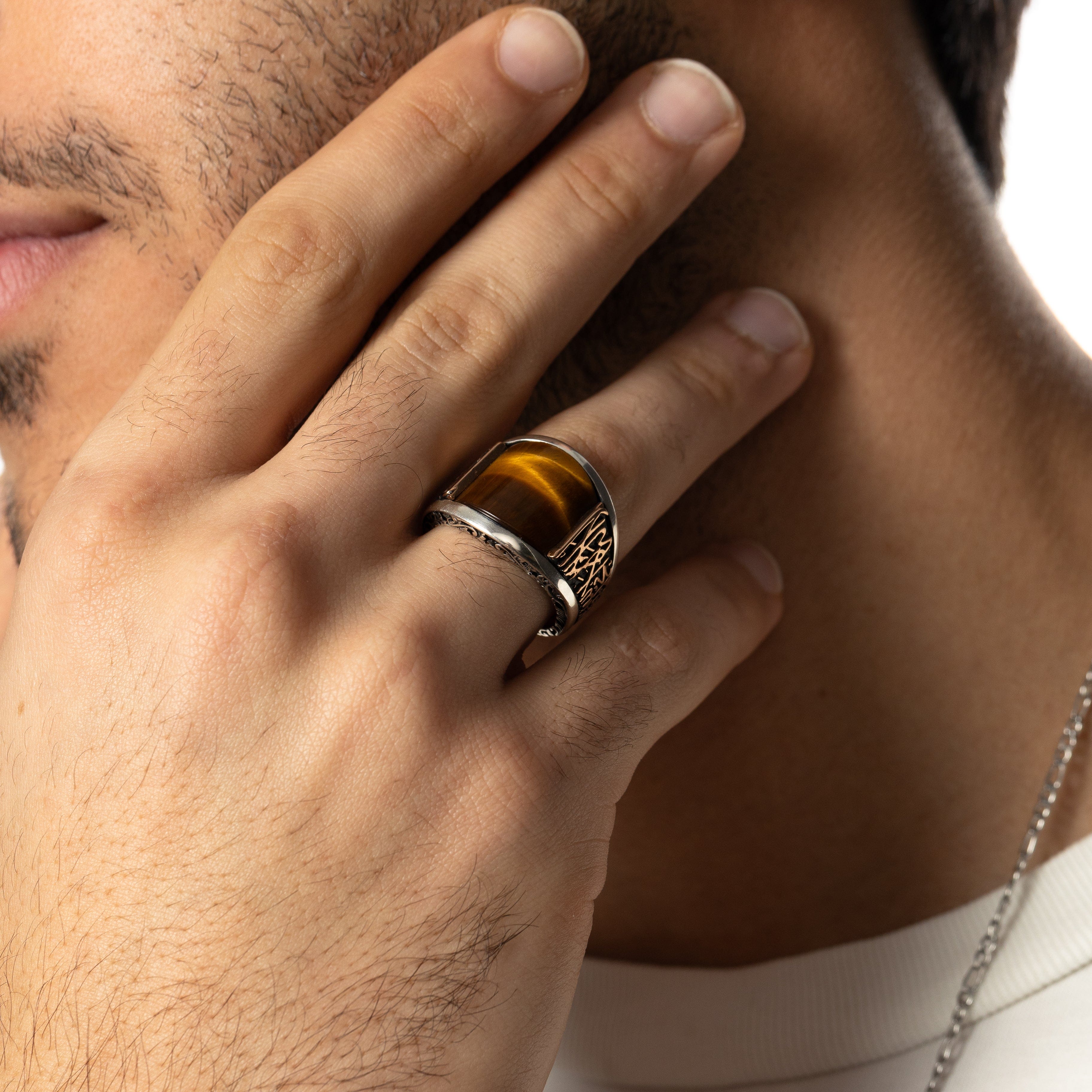 Shahada Tiger's Eye Ring | Men