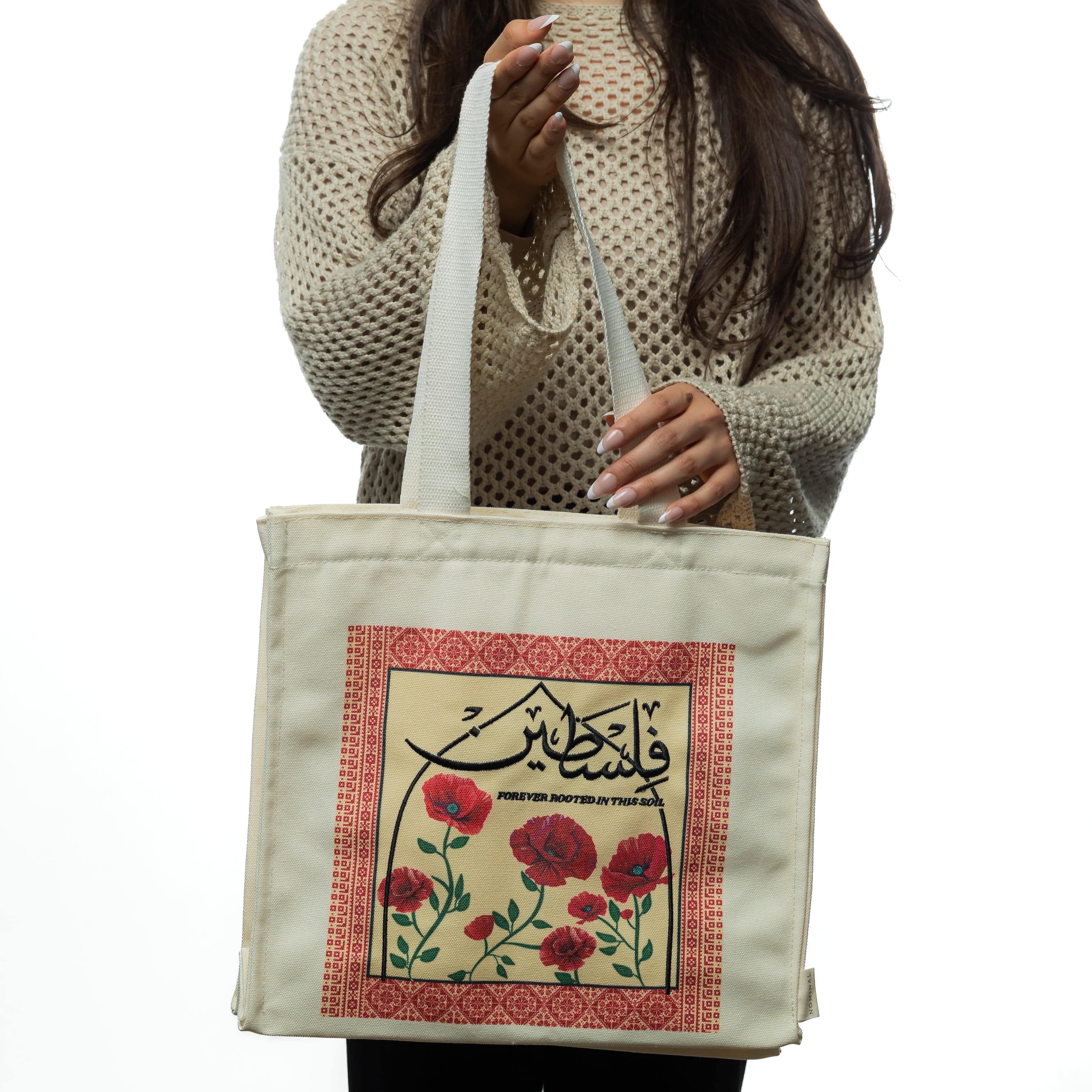 Poppy Tatreez Palestine Tote
