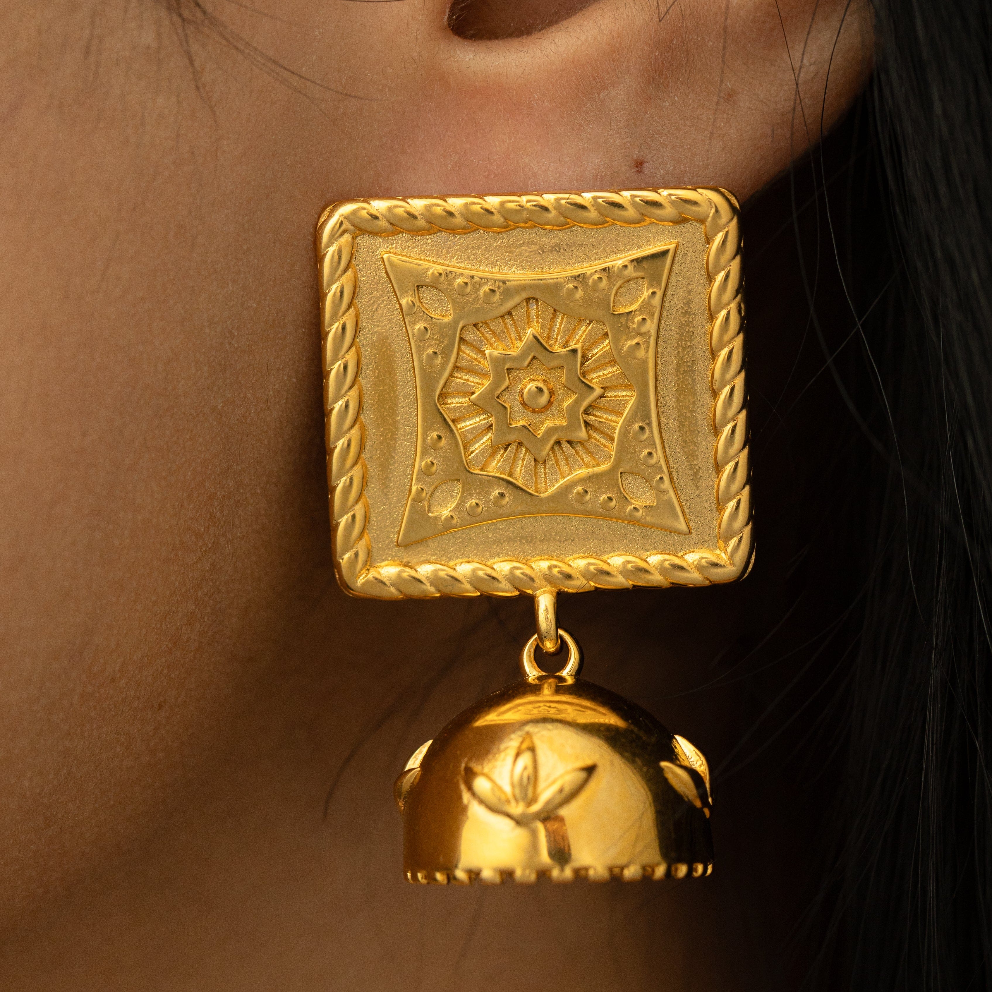 Square Jhumka Earrings
