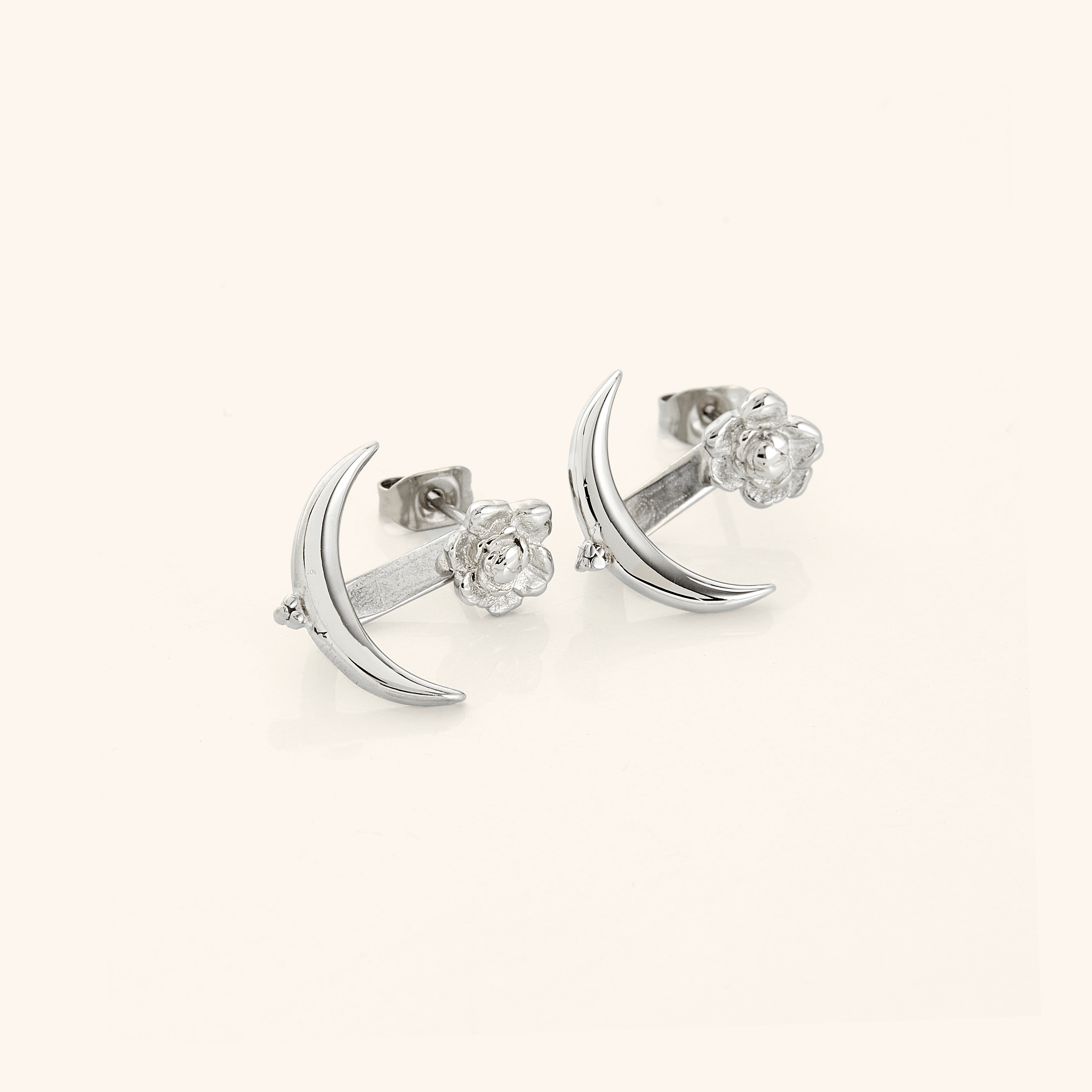 Damask Rose & Crescent Jacket Earrings | VELA x Nominal - Nominal