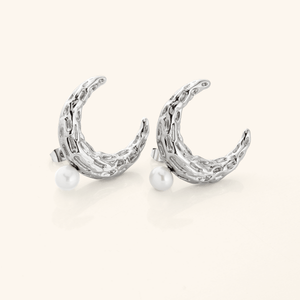 Cascading Pearl Crescent Studs | VELA x Nominal - Nominal