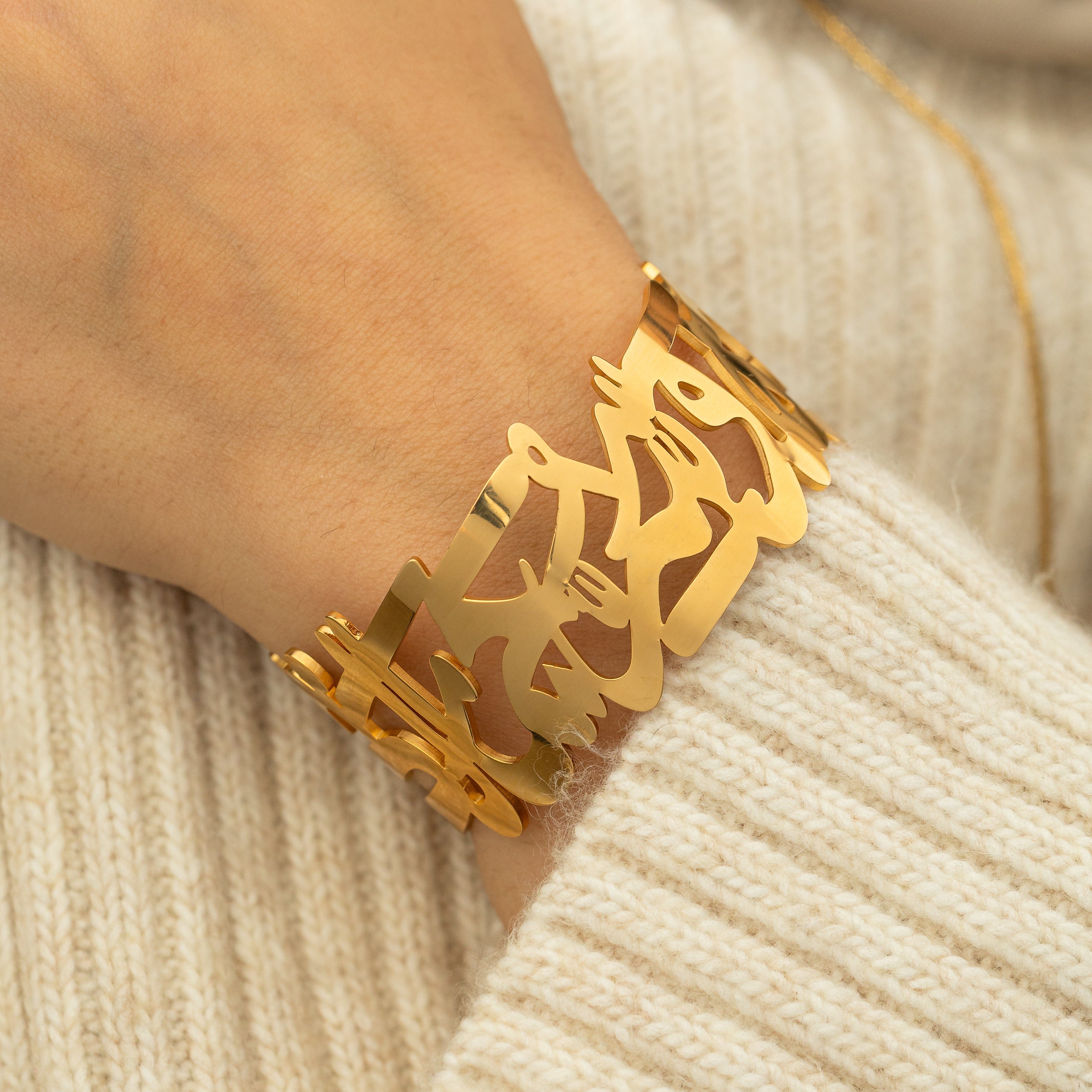 "What Makes You Different Makes You Beautiful" Calligraphy Cuff