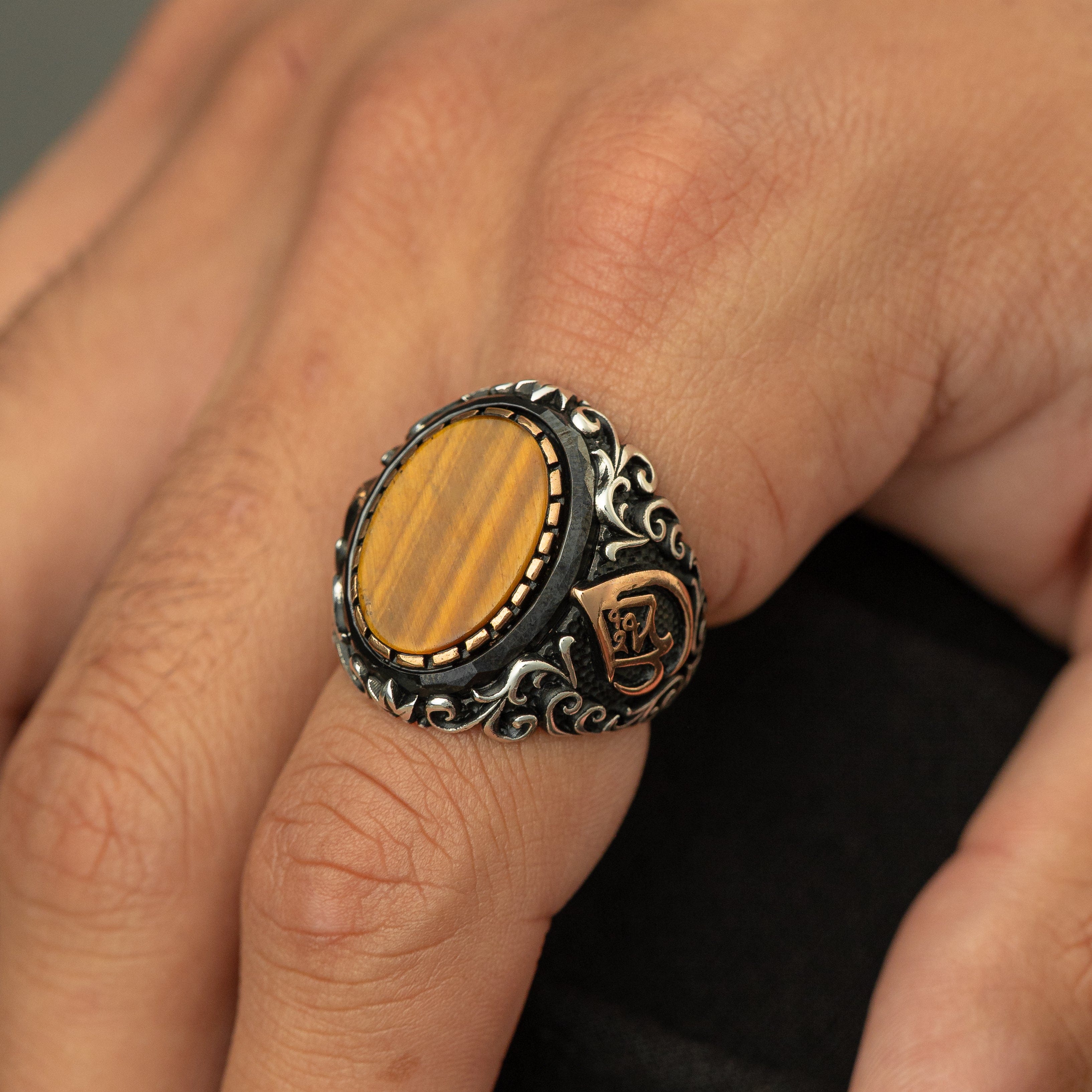 "Allah" Tiger's Eye Ring | Men