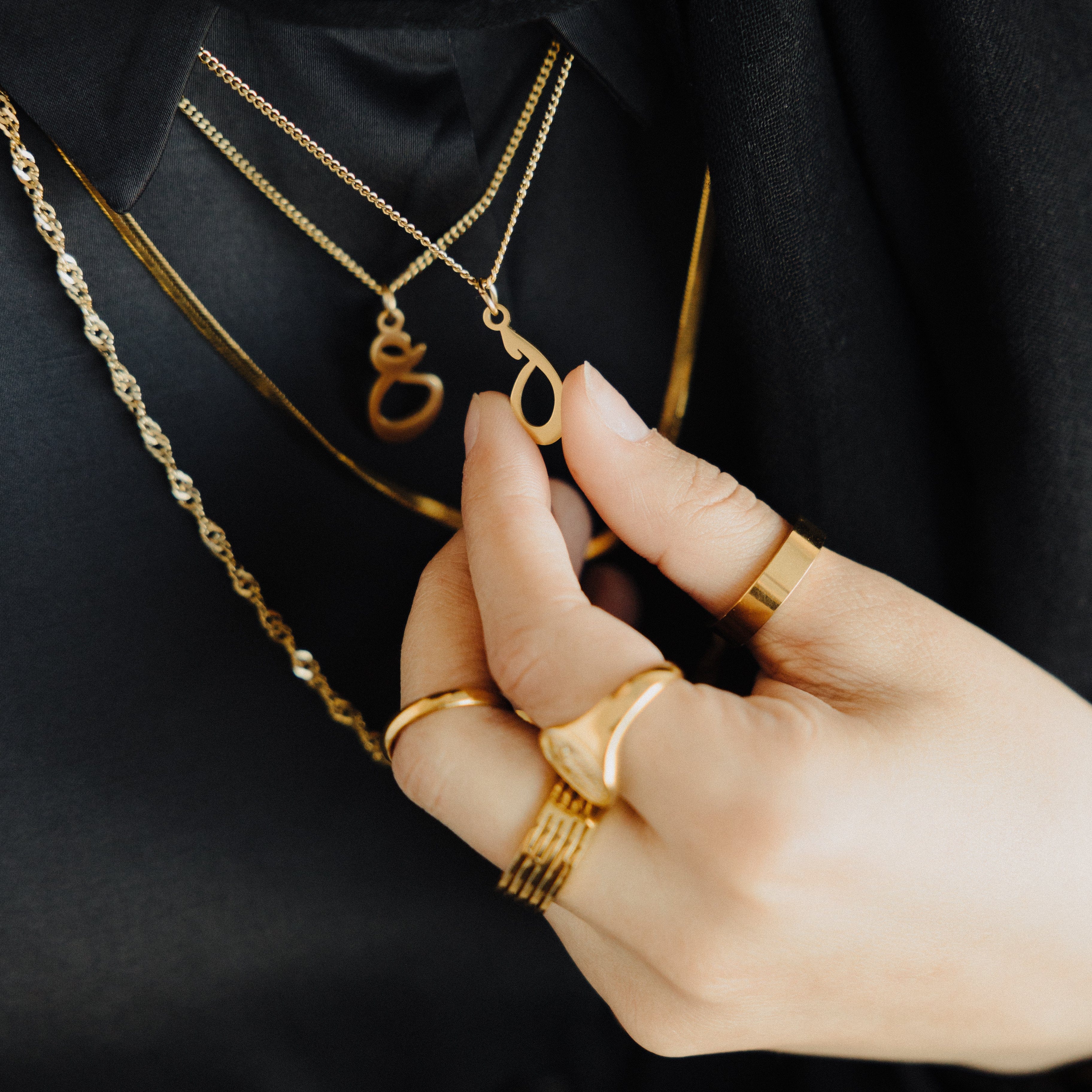 Hanging Arabic Letter Necklace | Women - Nominal